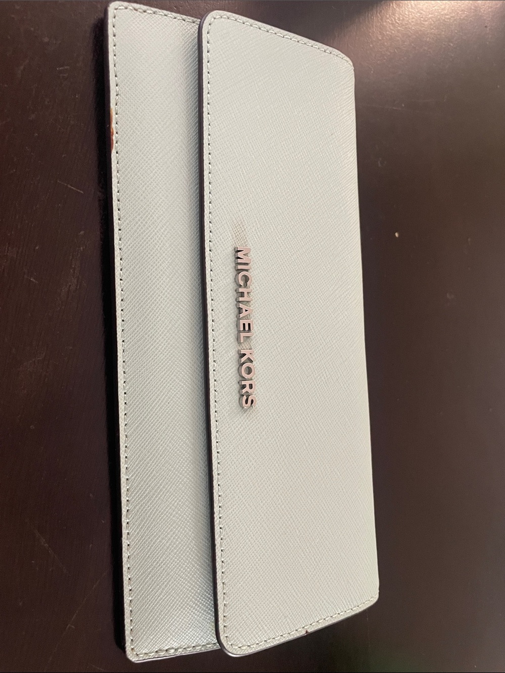 Michael Kors Pale Blue Saffiano Continental Wallet